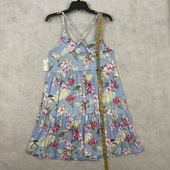 Tommy Bahama Womens Short Night Gown Small Blue Floral Sleep Dress Sleepwear NEW - Picture 5 of 12